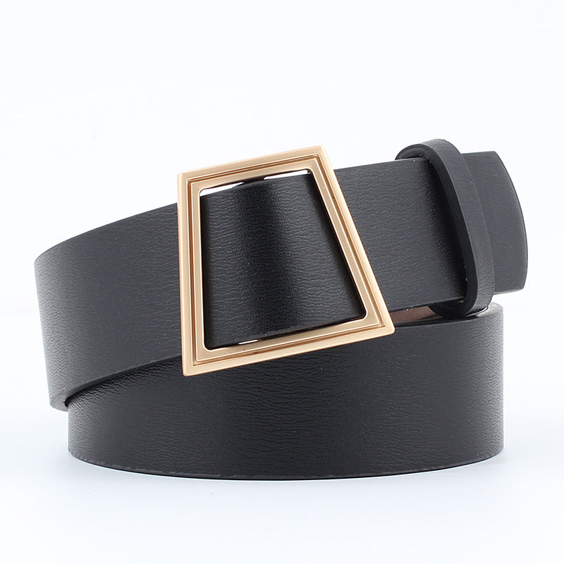 Fashion Women's Geometric Buckle Leather Belt