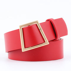 Fashion Women's Geometric Buckle Leather Belt