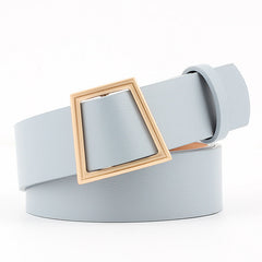 Fashion Women's Geometric Buckle Leather Belt