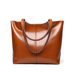Women's Glance Leather Stitched Strap Shoulder Bag