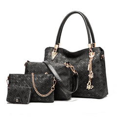 Set of 3 Matching Bags for Women with Wallet Accessory