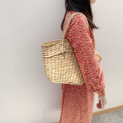 Boho Big Rattan Women's Handbag