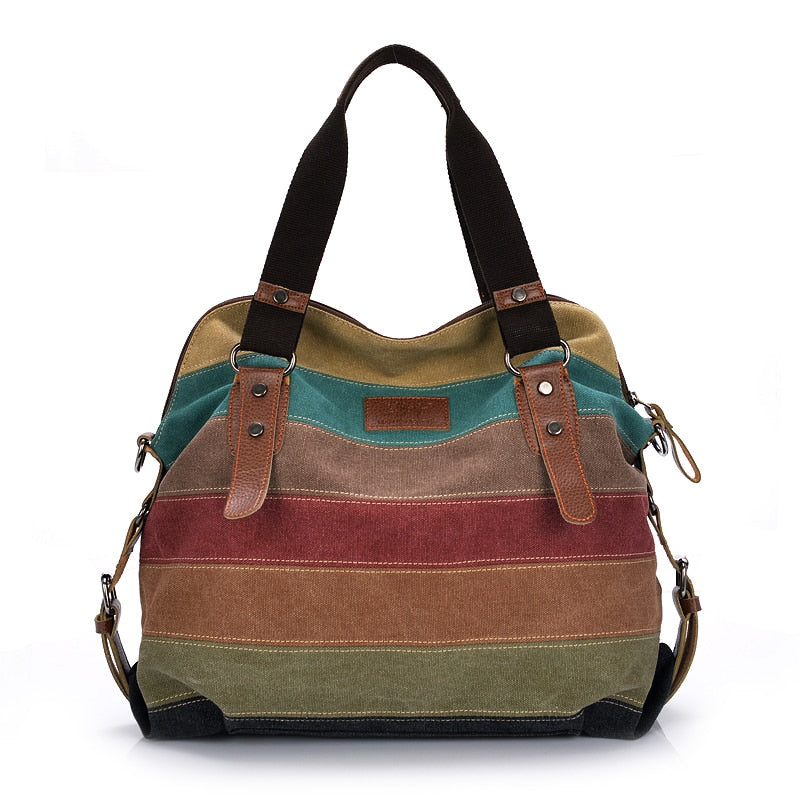 Women's Striped Canvas Tote