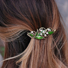Women's Vintage Style Wood Lily Hair Clip