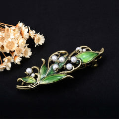 Women's Vintage Style Wood Lily Hair Clip