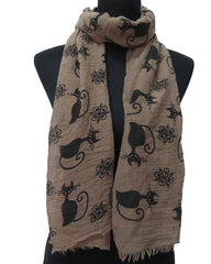 Women's Cat Printed Long Scarf