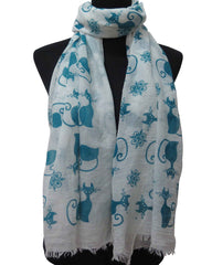Women's Cat Printed Long Scarf
