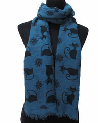 Women's Cat Printed Long Scarf