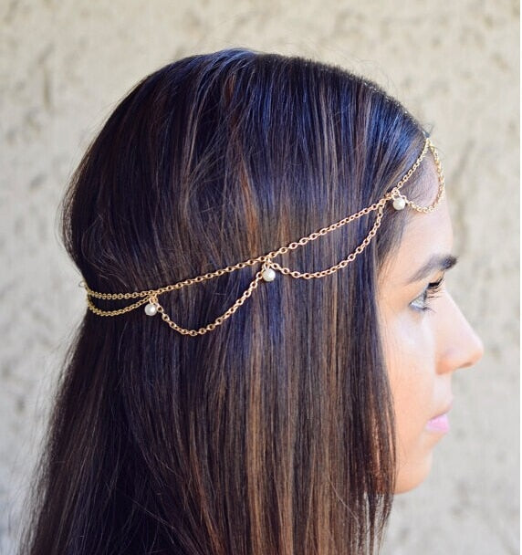 Gold Metal Women's Head Chain