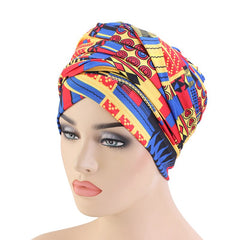 African Ornament Printed Women's Turban Head Scarf