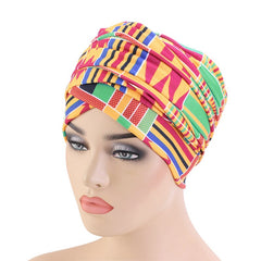 African Ornament Printed Women's Turban Head Scarf