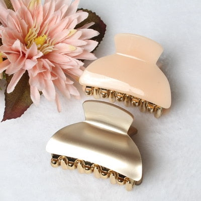 2 Pcs Glance Solid Color Hair Claws