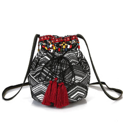Beautiful Boho Style Crsossbody Bag with Tassel Decorations