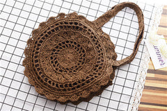Vintage Bohemian Big Circle Straw Bags for Women