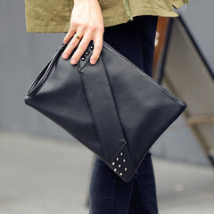 Unisex Rivet Decorated Clutch