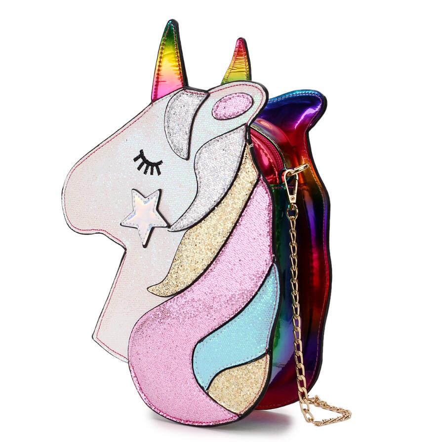 Sequined Unicorn Design Mini Crossbody Bag