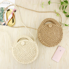 Women's Boho Woven Straw Crossbody Bag