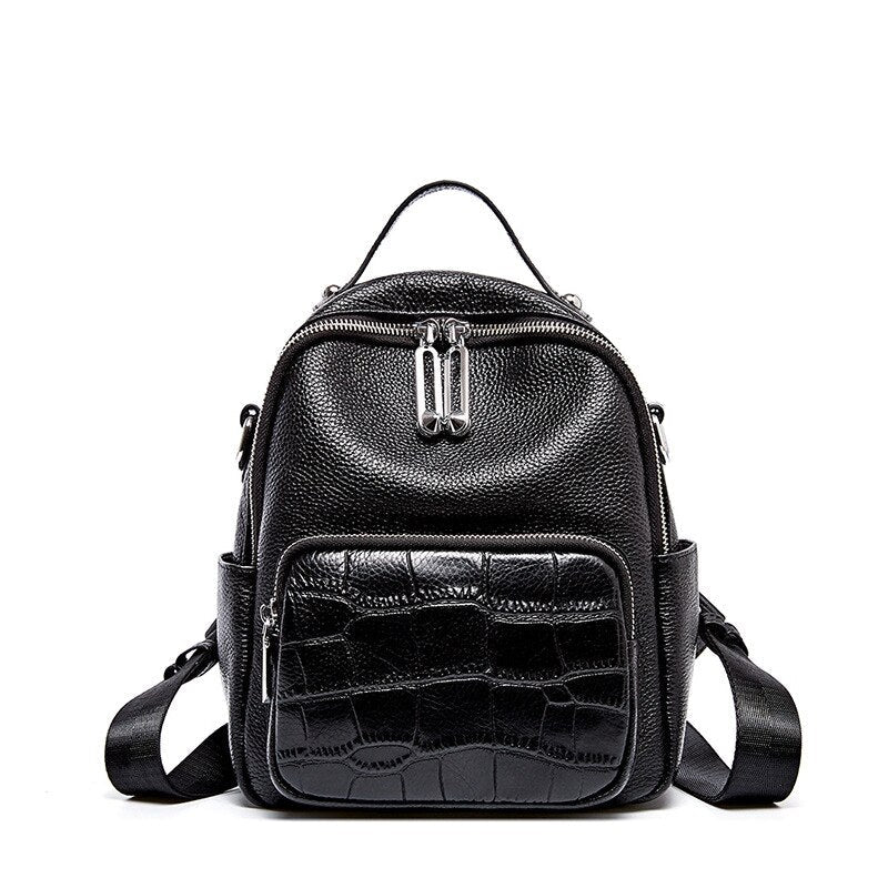 Women's Compact Leather Backpack