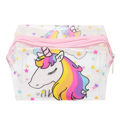 Transparent Unicorn Printed Cosmetic Bag