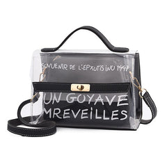 Women's Letter Printed Transparent Clutch