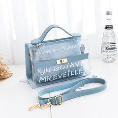 Women's Letter Printed Transparent Clutch
