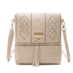 Women's Boho Hollow Out Shoulder Bag with Tassels