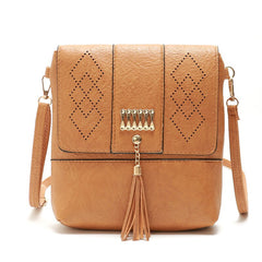 Women's Boho Hollow Out Shoulder Bag with Tassels