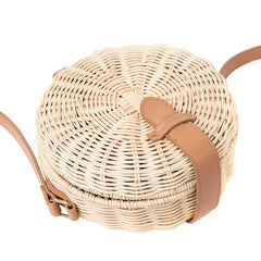 Women's Round Woven Straw Bag