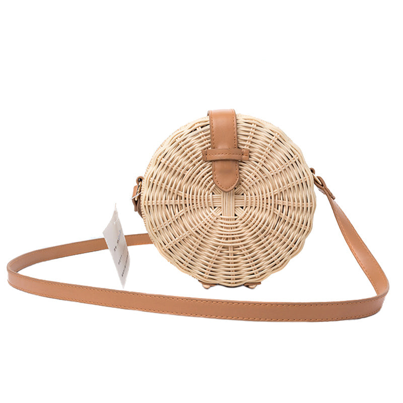 Women's Round Woven Straw Bag