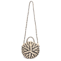 Women's Round Retro Rattan Bag