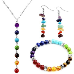 7 Chakra Bracelet, Necklace and Earrings Set
