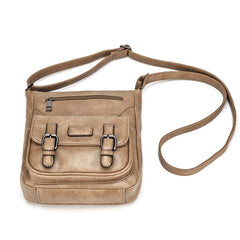 Women's Multi Pocket Leather Messenger Bag