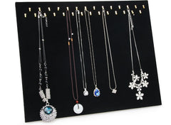 28 Hooks Black Velvet Jewelry Stand