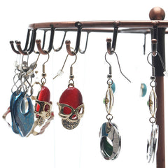 Rotating Jewelry Holder with Hooks