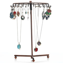 Rotating Jewelry Holder with Hooks