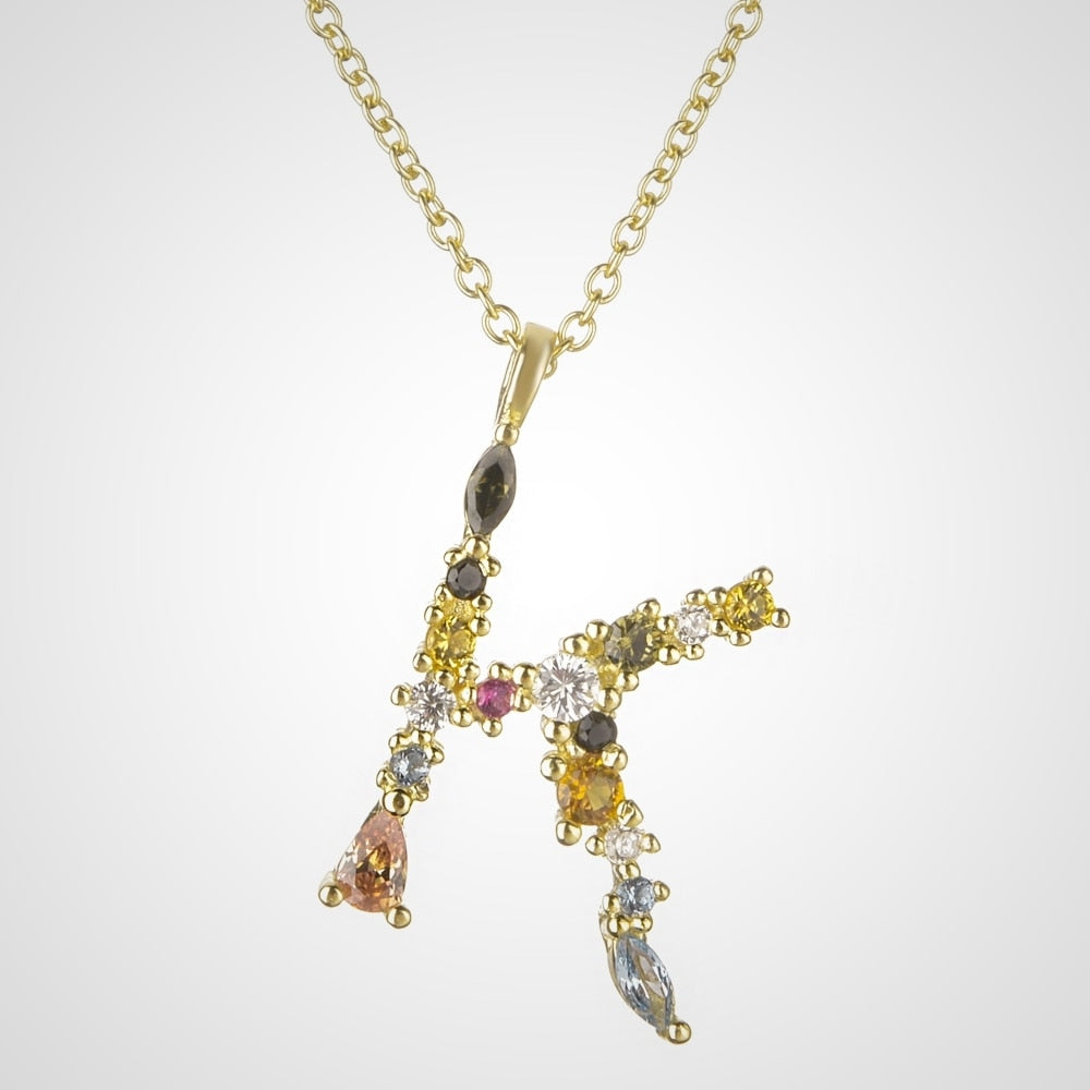 925 Sterling Silver Initial Pendant Necklace