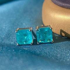 Women's Paraiba Tourmaline 925 Sterling Silver Stud Earrings