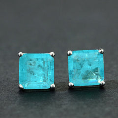Women's Paraiba Tourmaline 925 Sterling Silver Stud Earrings