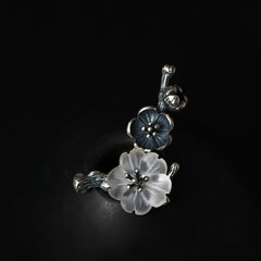 Elegant Vintage Crystal Floral Silver Brooch