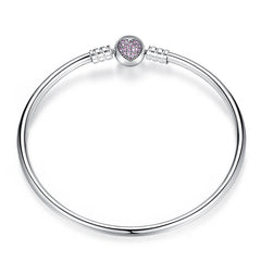 Minimalist Heart Bead Silver Bracelet