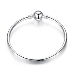 Minimalist Heart Bead Silver Bracelet