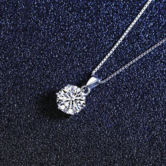 1 Carat Real Moissanite Pendant Necklace for Women