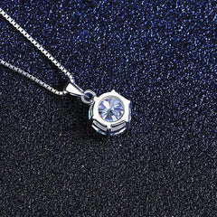 1 Carat Real Moissanite Pendant Necklace for Women