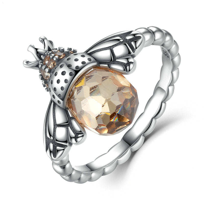 Creative Bee Design Women's Silver Ring