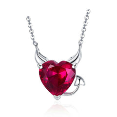 Crystal Devil's Heart Pendant Necklace