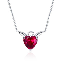 Crystal Devil's Heart Pendant Necklace