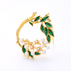 Wreath Shaped Pearl Brooch for Women