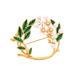 Wreath Shaped Pearl Brooch for Women