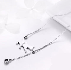 925 Sterling Silver Chain Cat Pendant Necklace