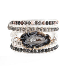 Natural Stone Leather Bracelet